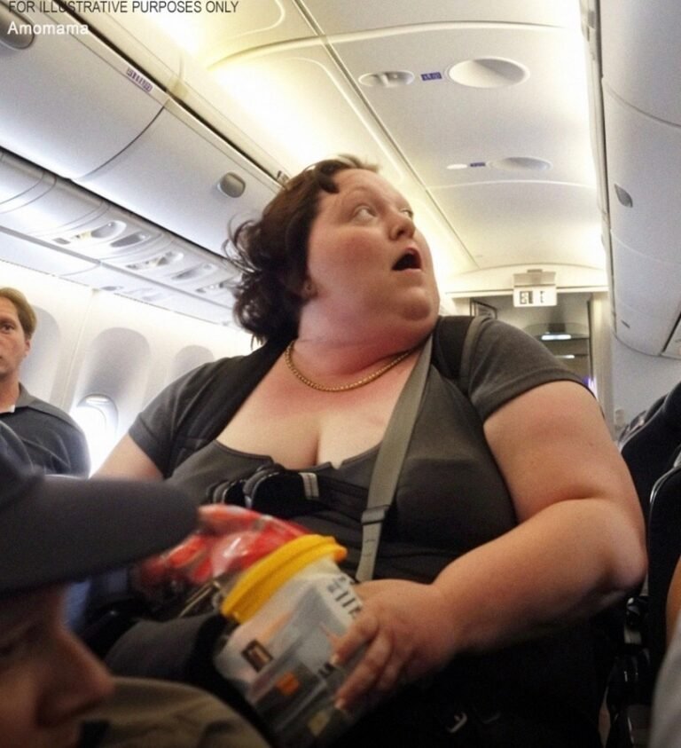 RICH MAN MOCKS OVERWEIGHT WOMAN ON PLANE, UNTIL CAPTAIN’S VOICE STOPS HIM “Lady, when you travel, you need to book TWO seats!” James sneered. The woman’s eyes filled with tears but James was on a roll, especially when he noticed that her clothes were cheap and old-fashioned and her shoes were very worn. He said, “I guess your whole budget goes on nachos and hot dogs, right? So you can’t afford two seats? Next time pass the hat, I’m sure all your fellow passengers will be very generous!” The woman turned her face to the window, and in the reflection, James could see the tears running down her cheeks. He was sipping the last of his wine. A few minutes later, the captain’s voice came over the speakers…⬇️ Full story in comments