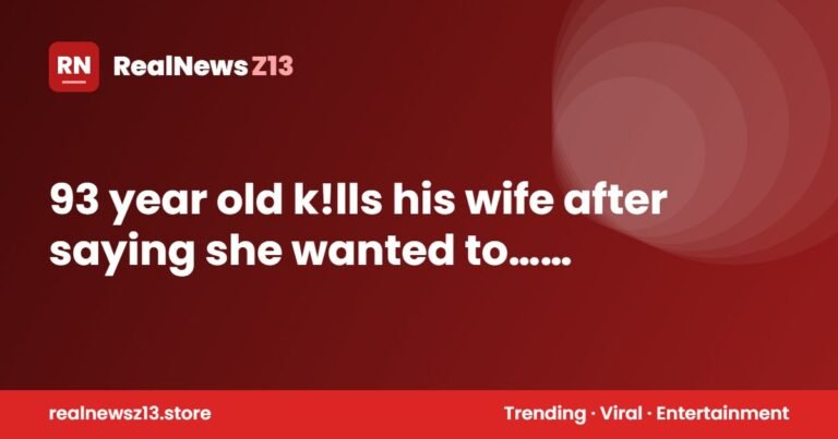 93 year old k!lls his wife after saying she wanted to… see more